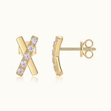 Letter X Moissanite Stud Earrings - Ceerom