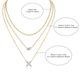 Pear Cut Moissanite Pendant Triple Necklace - Ceerom