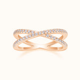 Moissanite Open Crossover Wedding Band - Ceerom