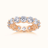 Round Cut Moissanite Pave Wedding Band Ring - Ceerom