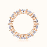 Round Cut Moissanite Pave Wedding Band Ring - Ceerom