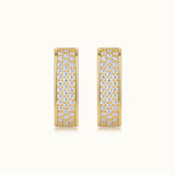 Three Row White Moissanite Hoop Earrings - Ceerom