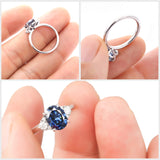 Oval Cut Royal Blue Moissanite Engagement Ring