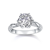 3CT Round Moissanite Engagement Ring - Ceerom