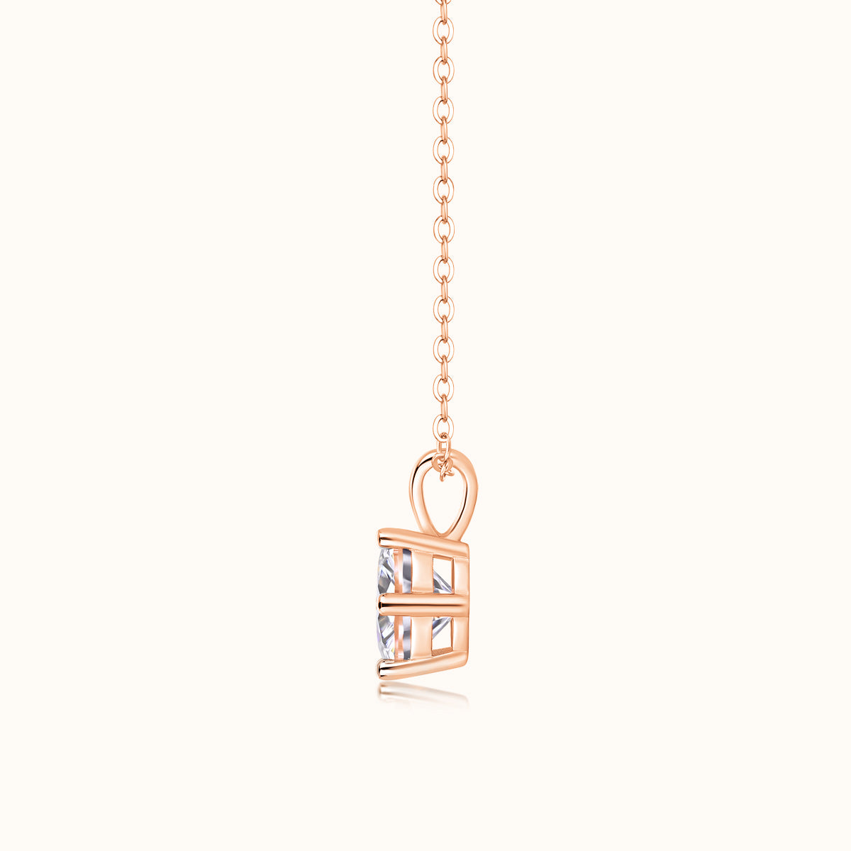 Round Cut Solitaire Pendant Necklace - Ceerom