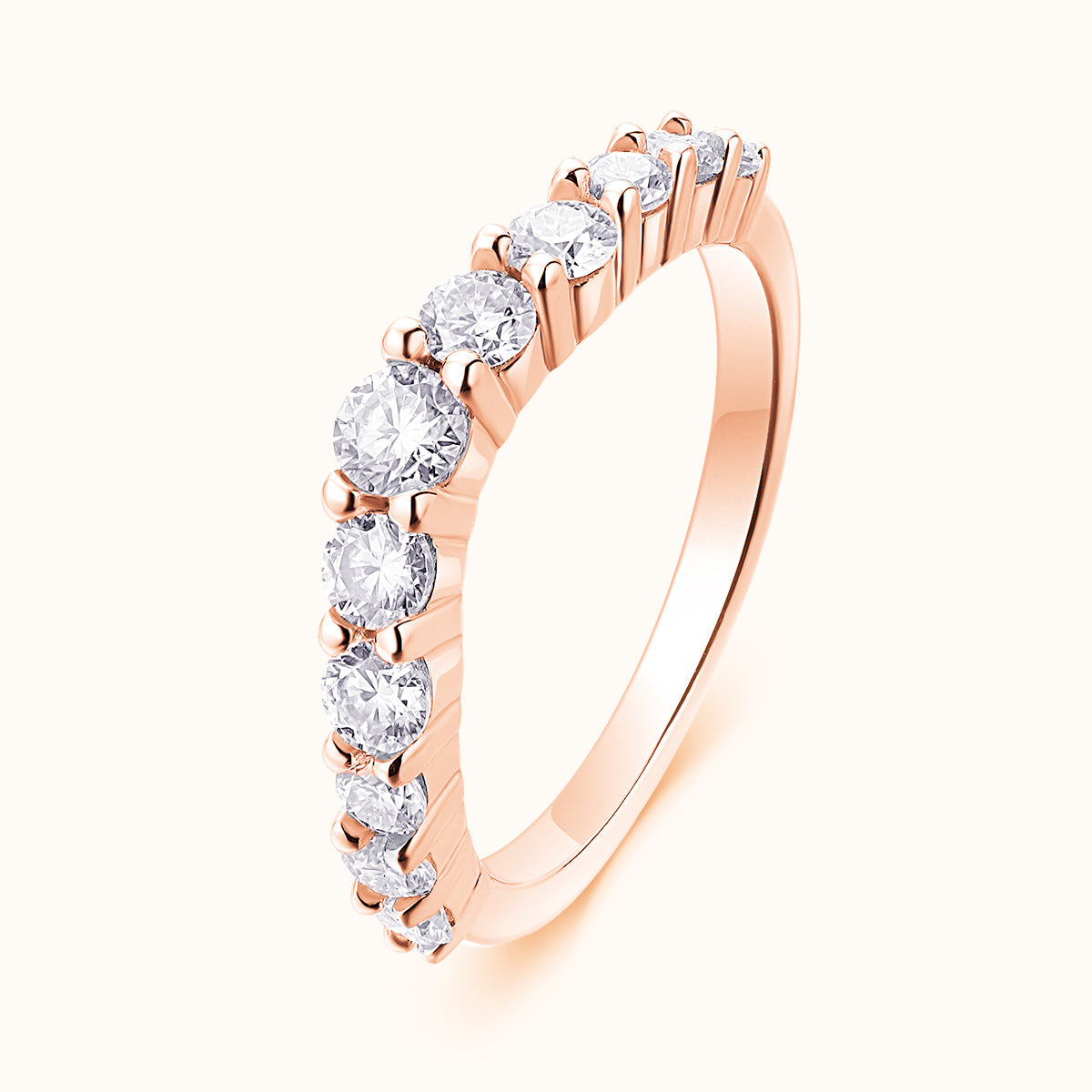 Moissanite Curved Pave Engagement Band Ring - Ceerom
