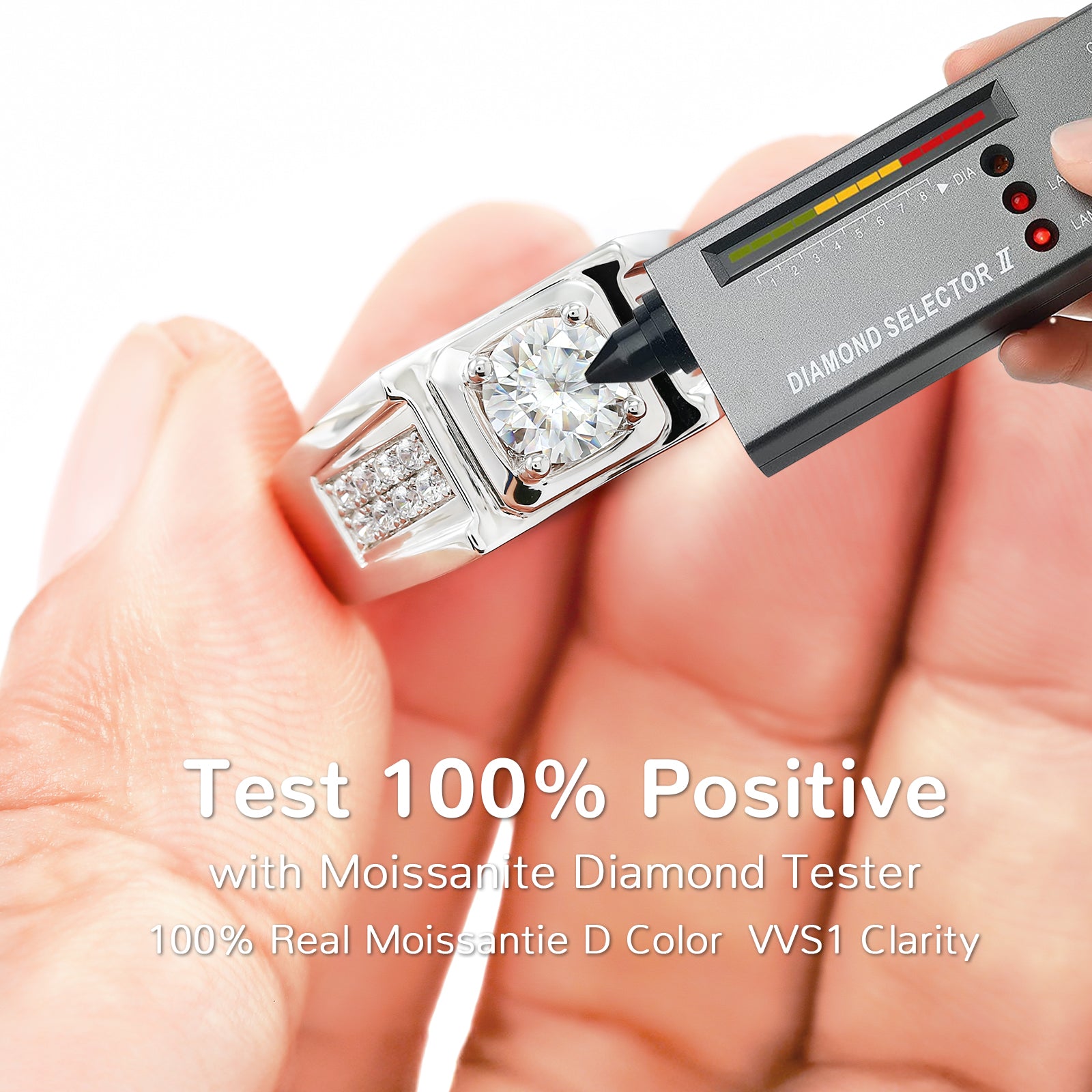 Men's Halo Moissanite Wedding Band Ring - Ceerom