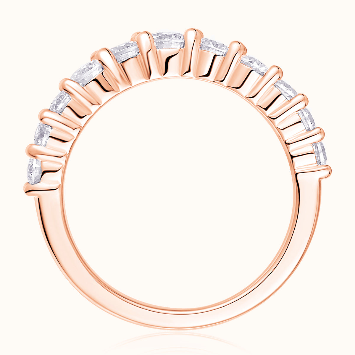 Moissanite Curved Pave Engagement Band Ring - Ceerom