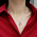 Heart Shaped Round Moissanite Pendant Necklace