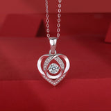Heart Shaped Round Moissanite Pendant Necklace