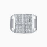 Men's Moissanite Cross Band Ring