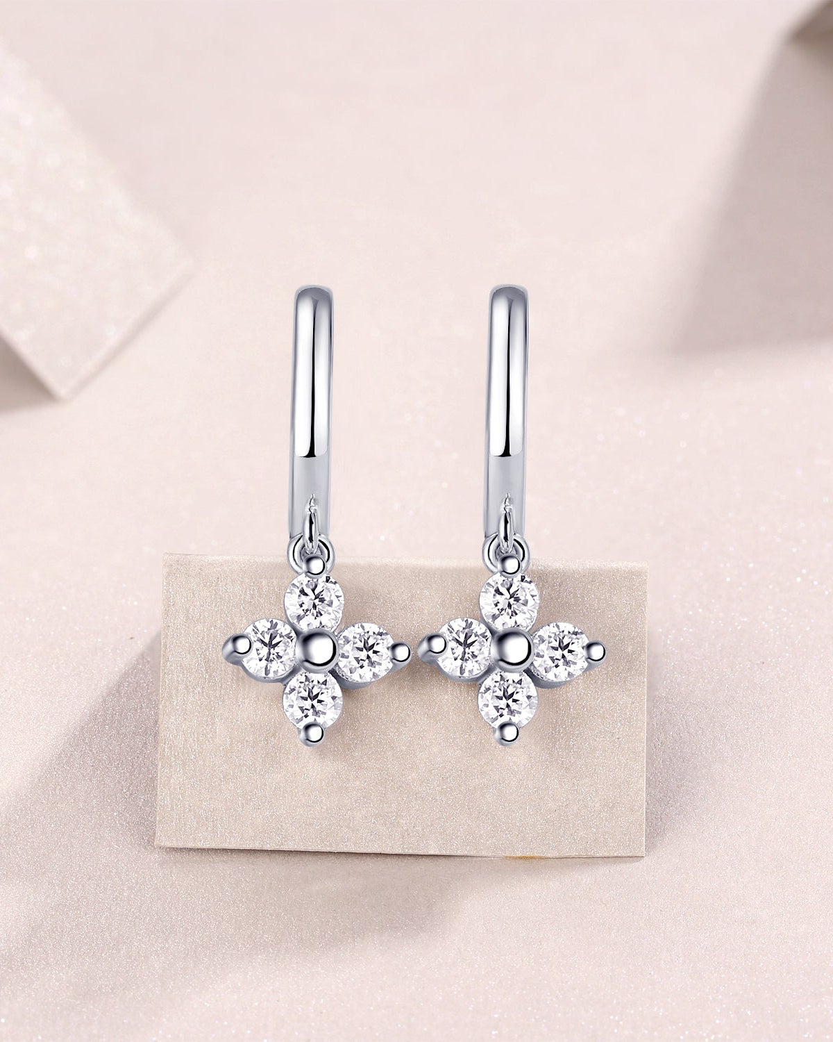 Drop Hoop Moissanite Wedding Earring - Ceerom