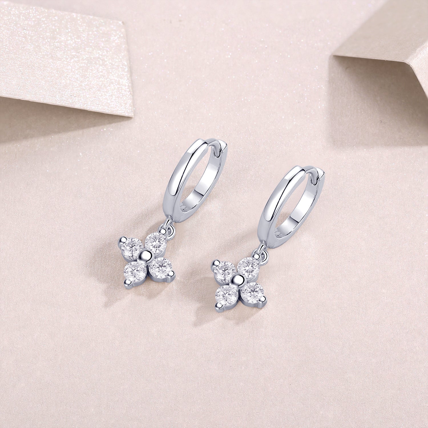 Drop Hoop Moissanite Wedding Earring - Ceerom