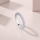 Round Cut Moissanite Wedding Band Ring