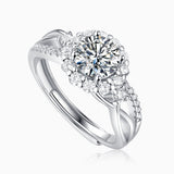 Halo Brilliant Round Moissanite Engagement Ring
