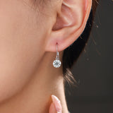 Round Moissanite Drop Earrings
