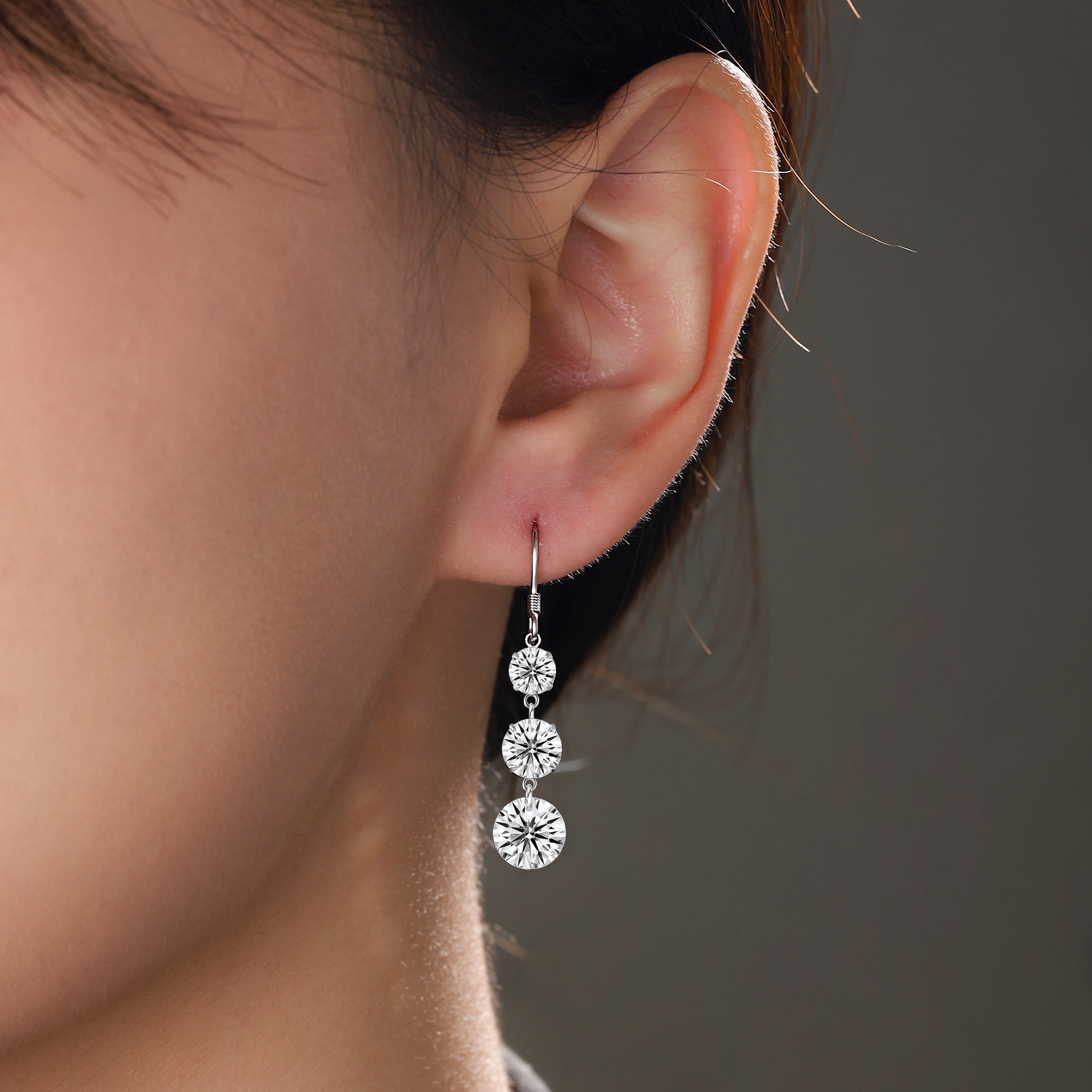 6Pcs Round Moissanite Drops Earrings - Ceerom