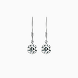 Round Moissanite Drop Earrings