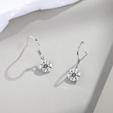 Round Moissanite Drop Earrings