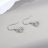 Round Moissanite Drop Earrings