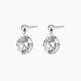 4Ct Round Cut Moissanite Drop Earrings