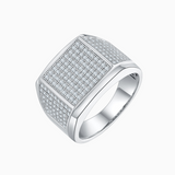 Men's Pave Squre Moissanite Ring