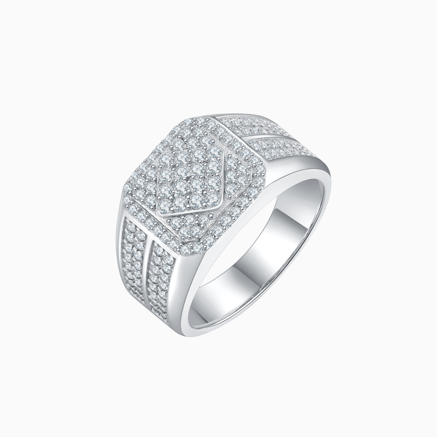 Men's Pave Moissanite Hip Pop Ring - Ceerom