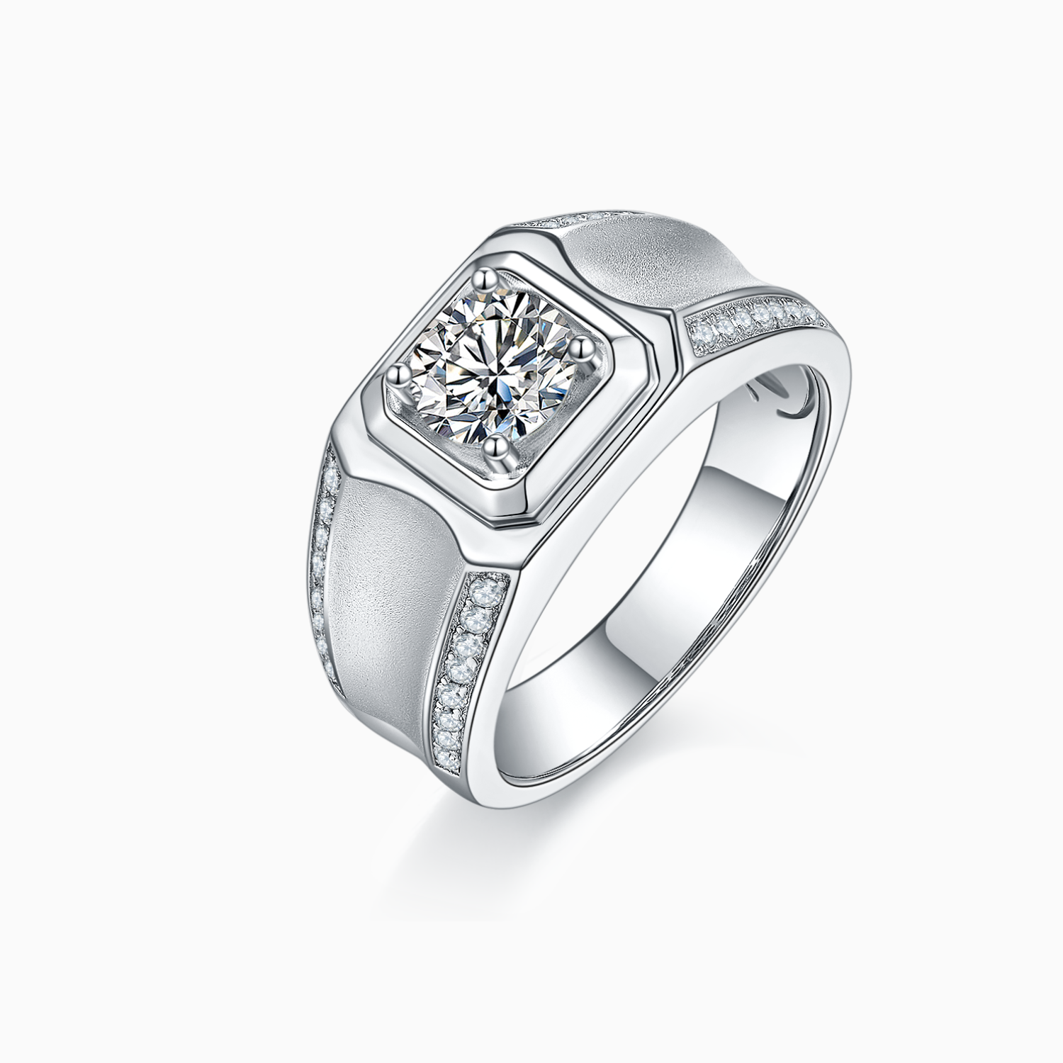 Men's Round Moissanite Vintage Engagement Ring - Ceerom