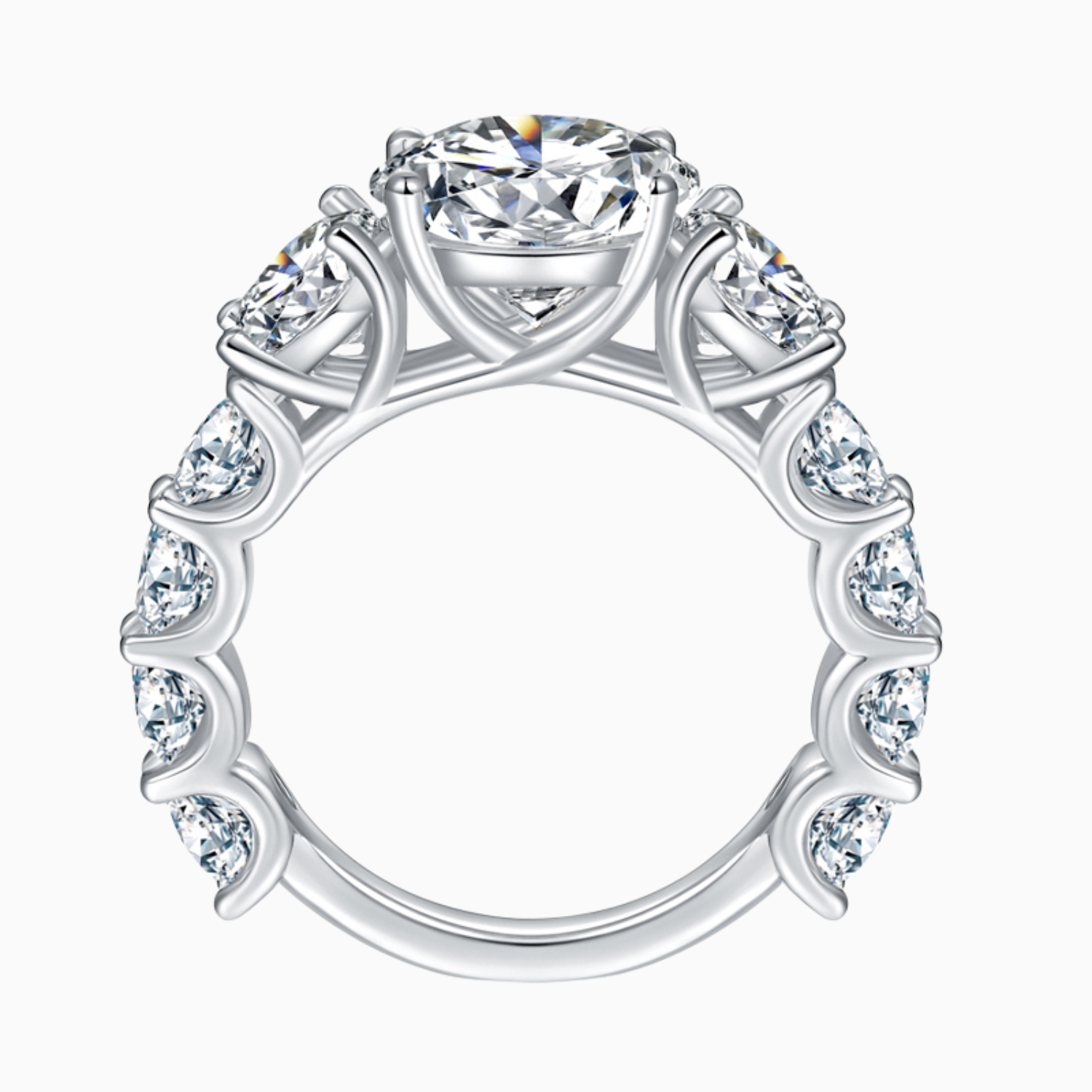 Luxury Round 6 Carat Moissanite Ring - Ceerom