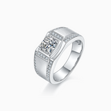 Round Moissanite Wedding Men's Ring