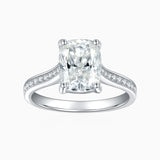 Radiant Cut Moissanite Pave Engagement Ring - Ceerom