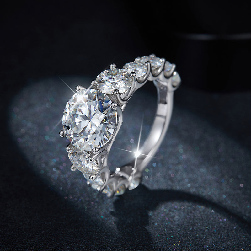 Luxury Round 6 Carat Moissanite Ring - Ceerom