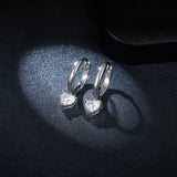 Heart Cut Moissanite Drop Earrings