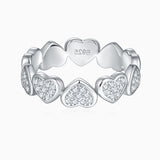 Heart Colorless Moissanite Weeding Band Ring - Ceerom