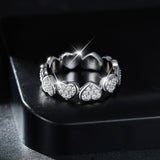 Heart Colorless Moissanite Weeding Band Ring - Ceerom