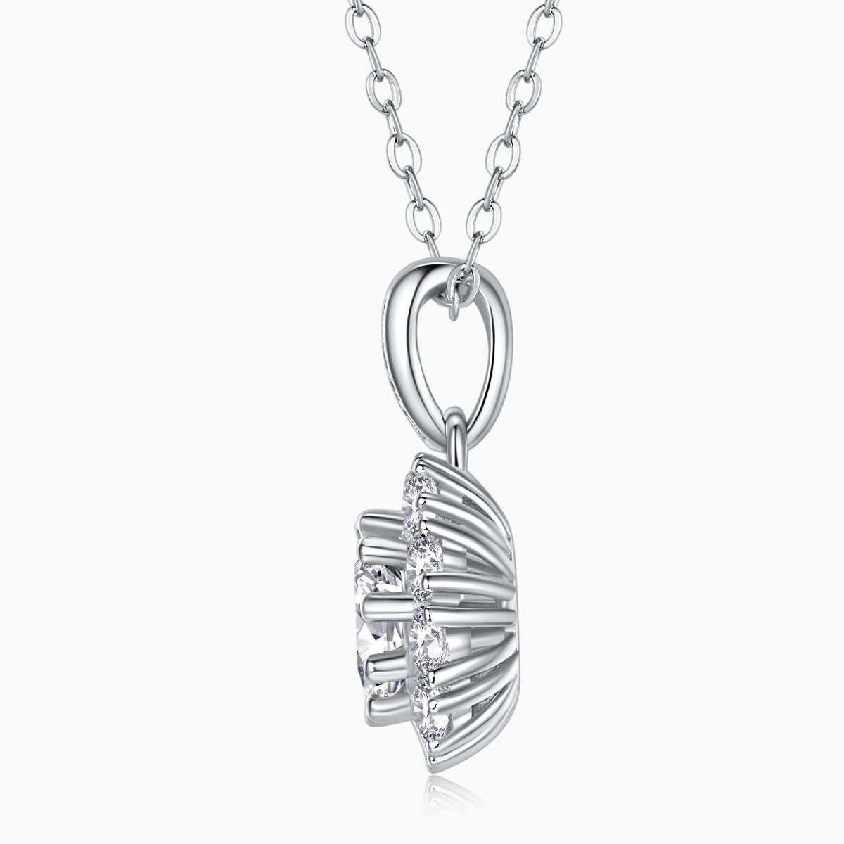 Round Cut Solitaire Pendant Necklace - Ceerom