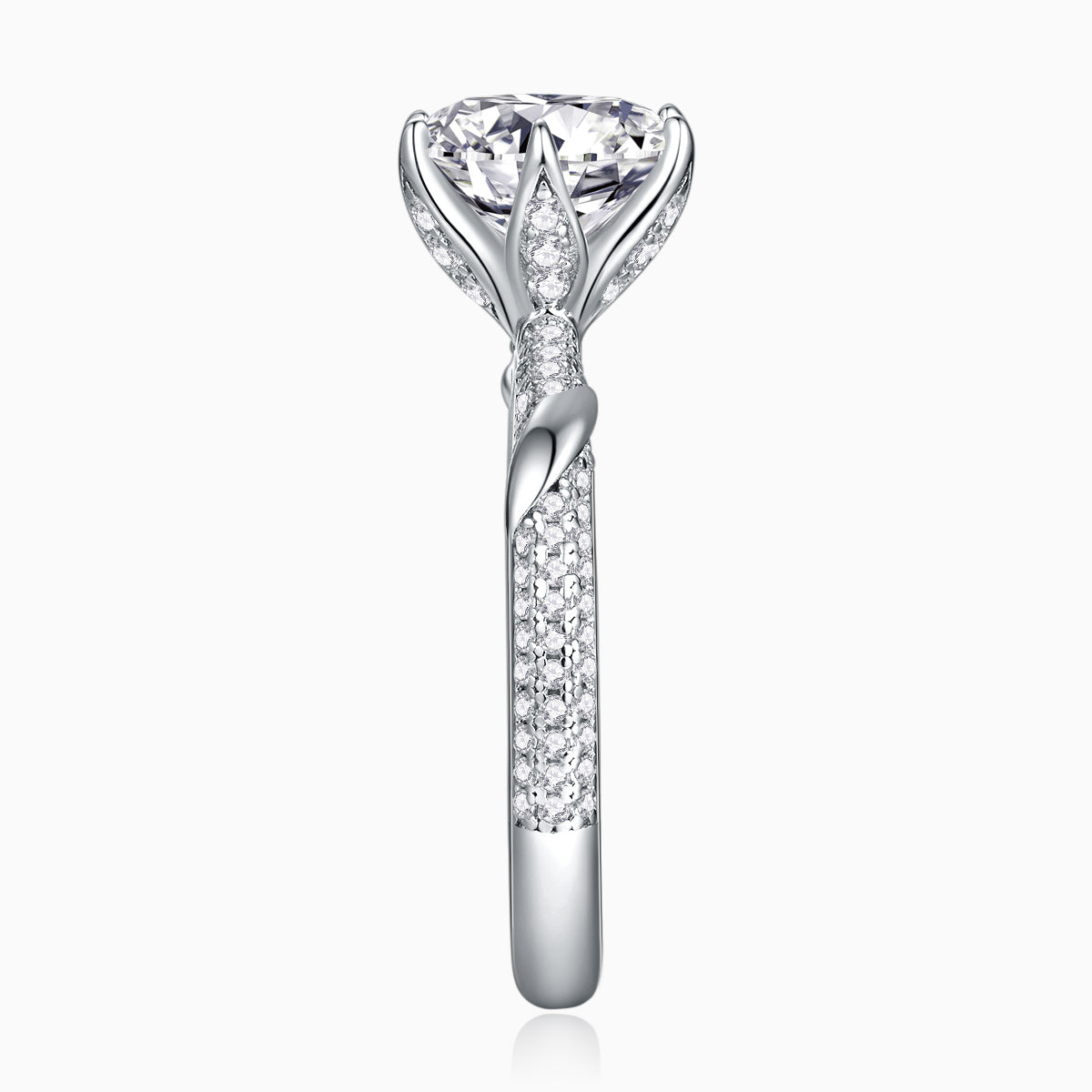 Halo Round Cut Moissanite Engagement Ring - Ceerom