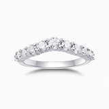 Moissanite Curved Pave Engagement Band Ring