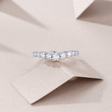 Moissanite Curved Pave Engagement Band Ring