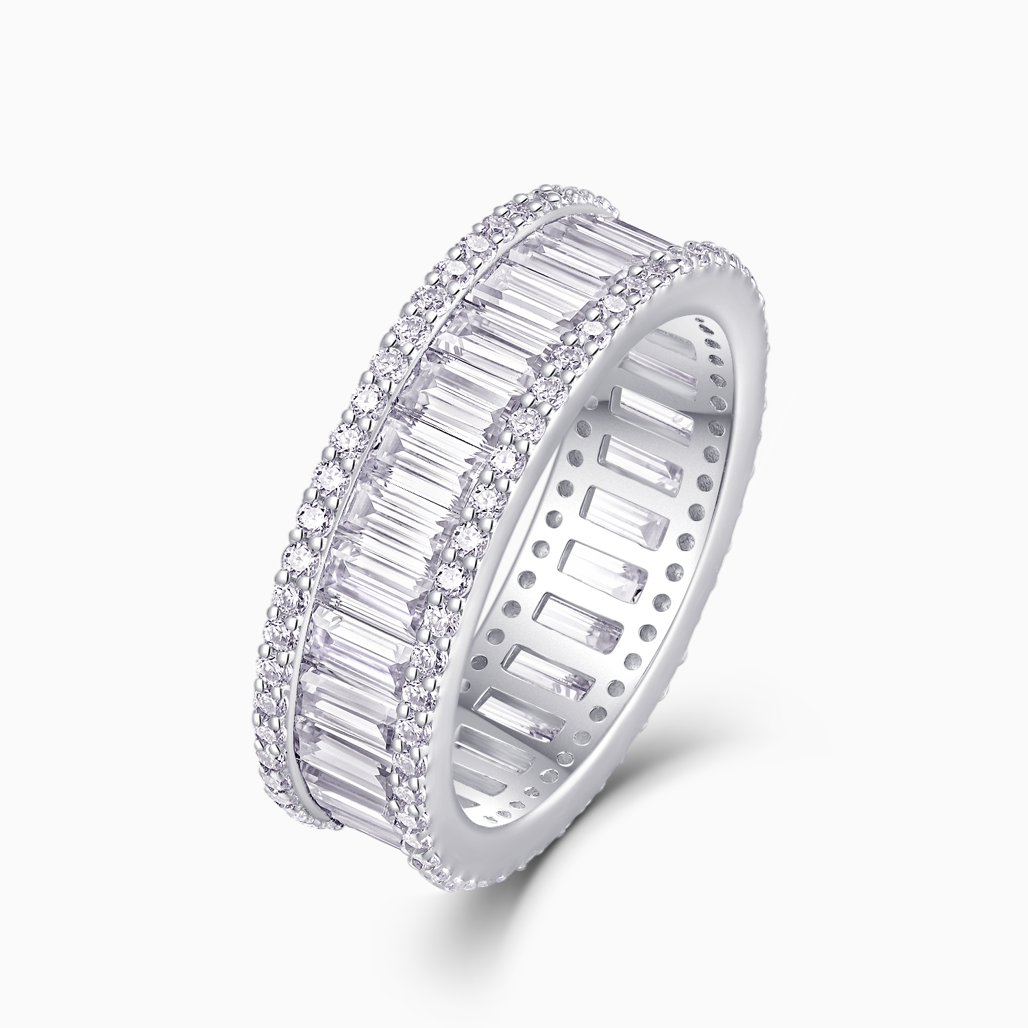 Full Eternity Emerald Cut Moissanite Band Ring - Ceerom