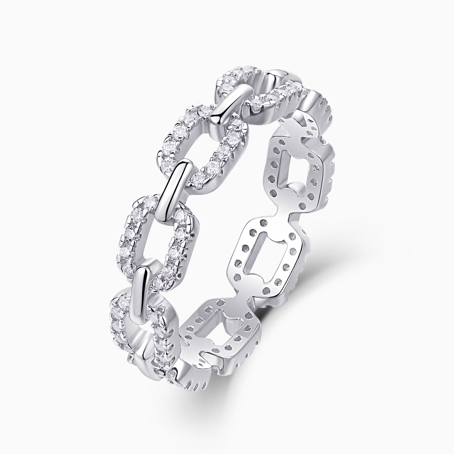 Round Cut  Moissanite Chain Ring - Ceerom