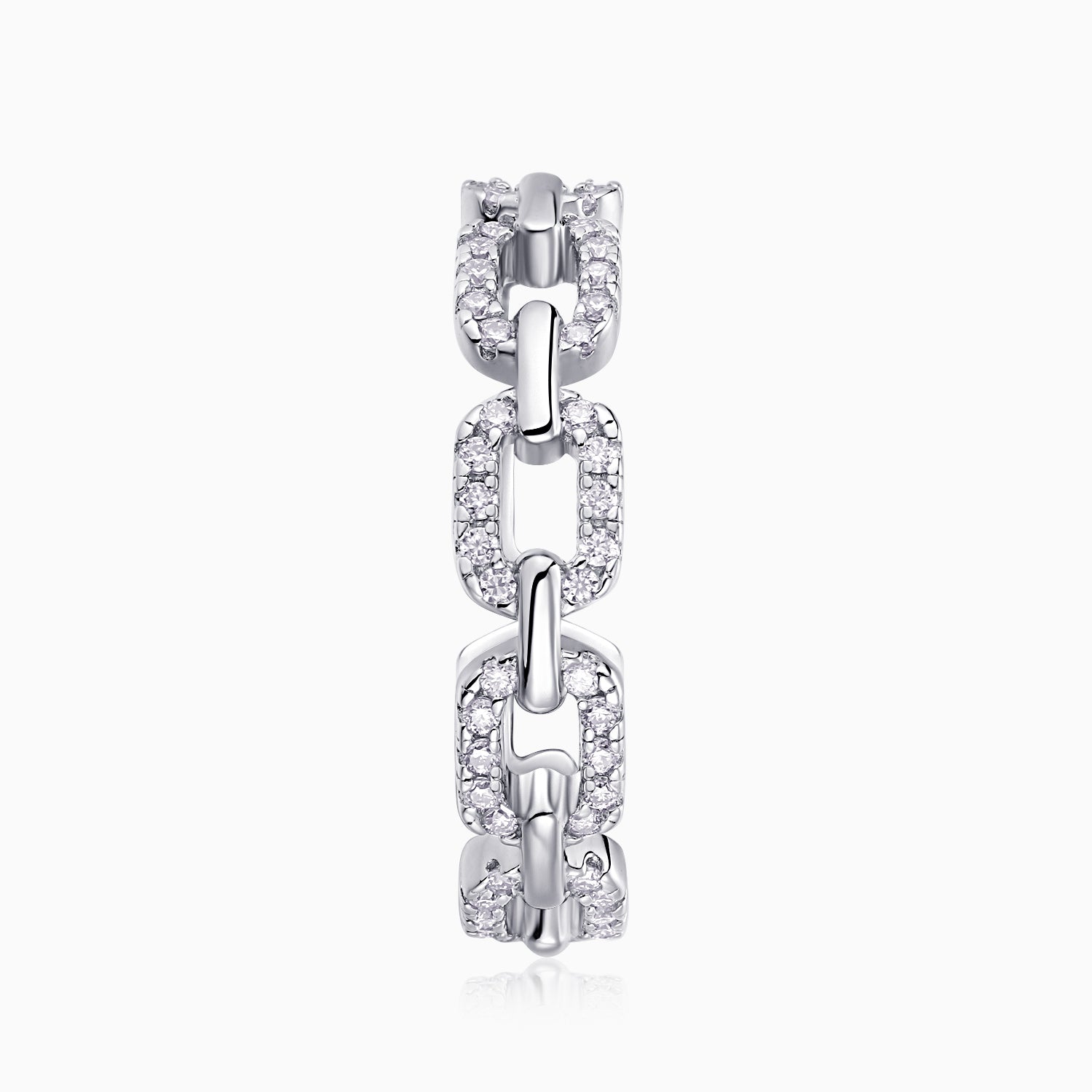 Round Cut  Moissanite Chain Ring - Ceerom