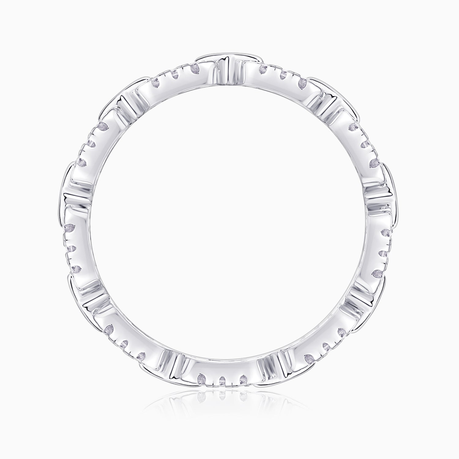 Round Cut  Moissanite Chain Ring - Ceerom