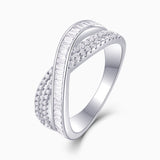 Moissanile Cross Band Weeding Ring - Ceerom