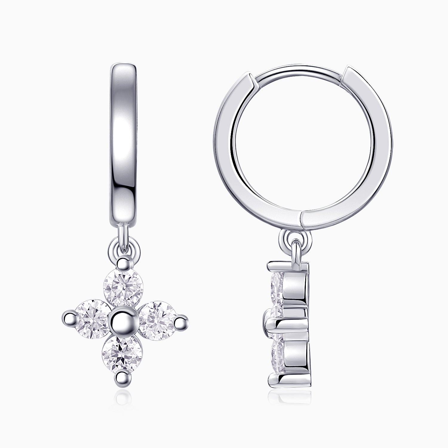 Drop Hoop Moissanite Wedding Earring - Ceerom