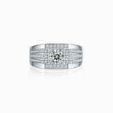 Men's Round Moissanite Halo Engagement Ring