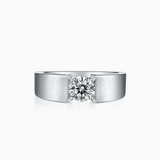 Men's Round Cut Moissanite Wedding Band Ring