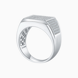 Men's Pave Squre Moissanite Ring