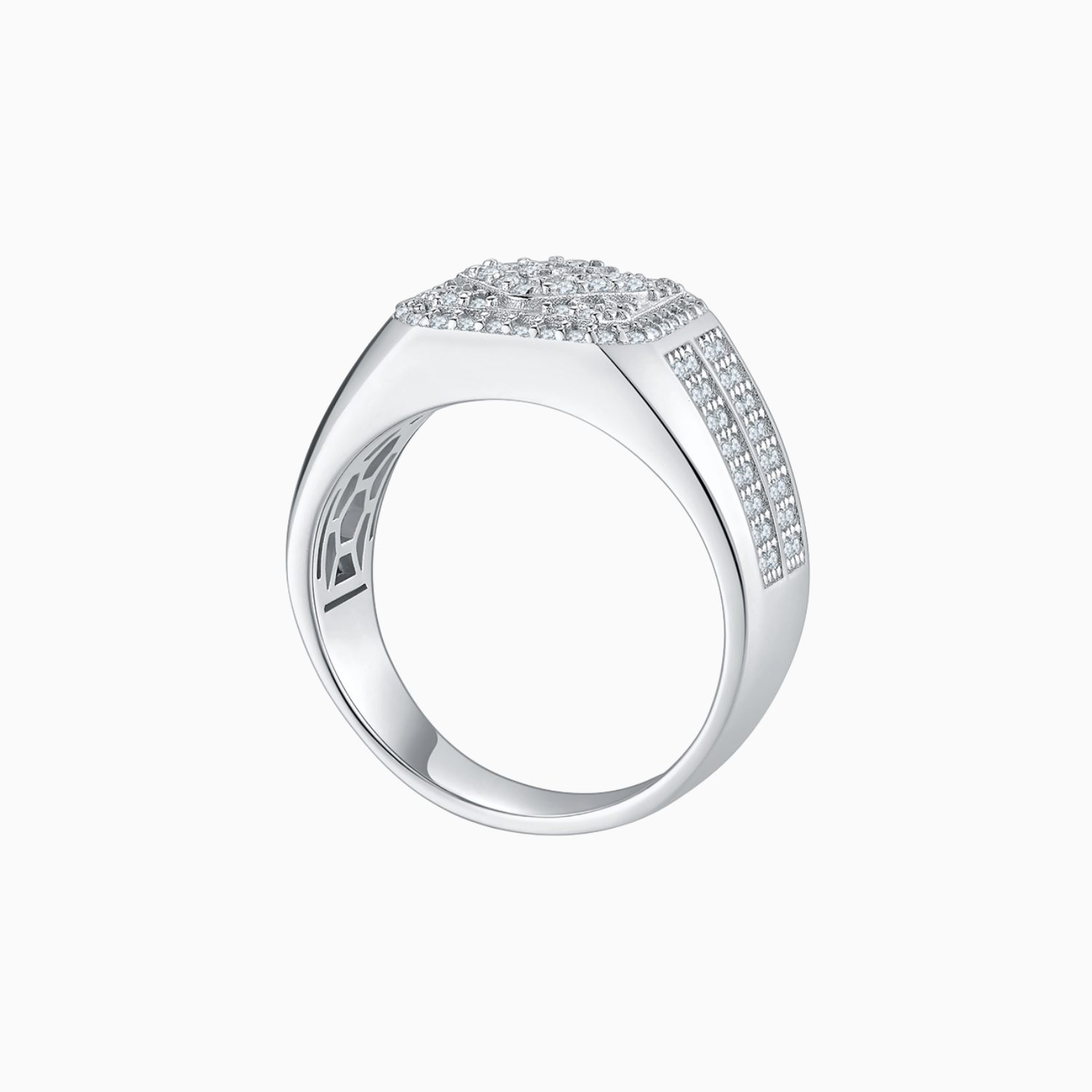 Men's Pave Moissanite Hip Pop Ring - Ceerom