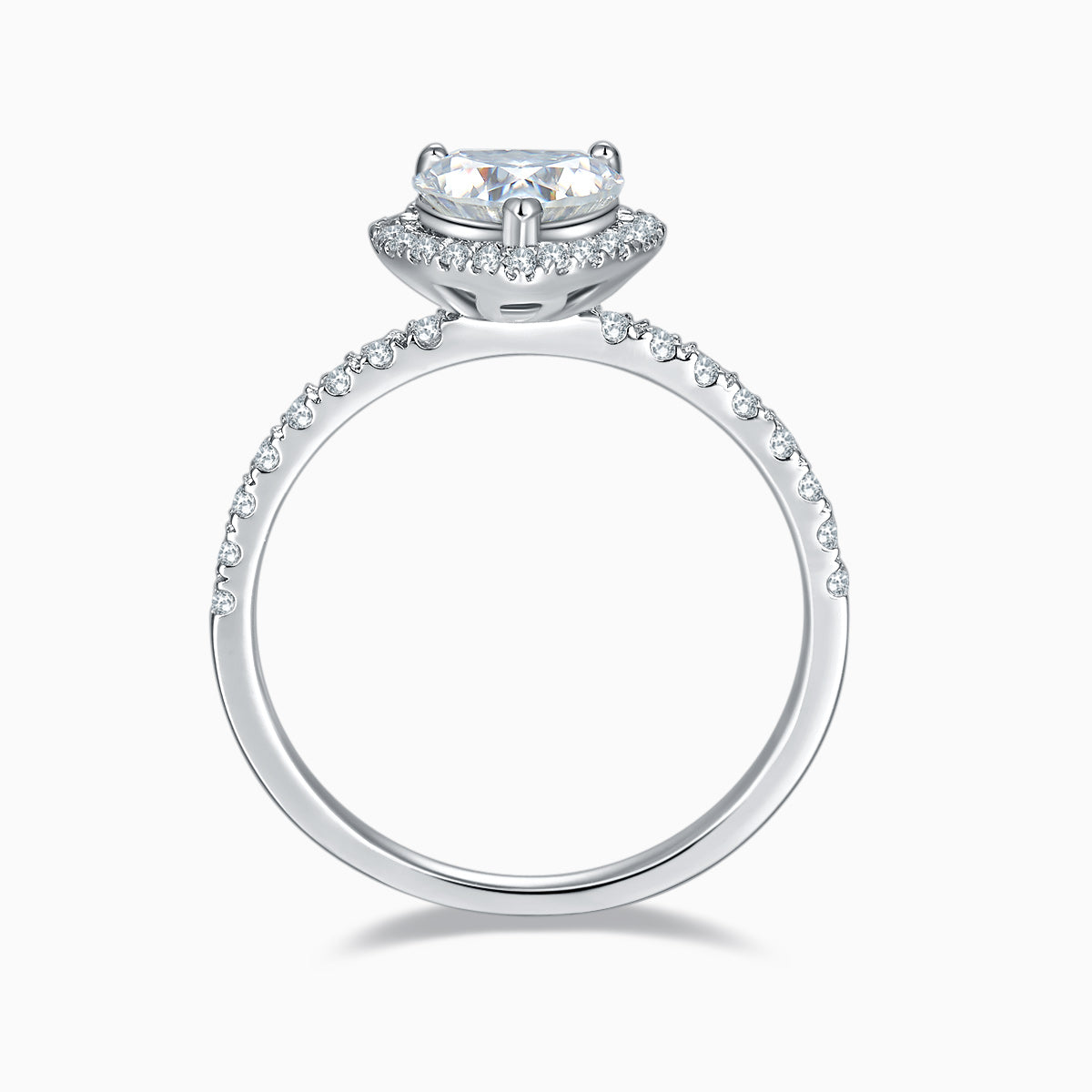 Heart Cut Engagement Moissanite Halo Ring - Ceerom